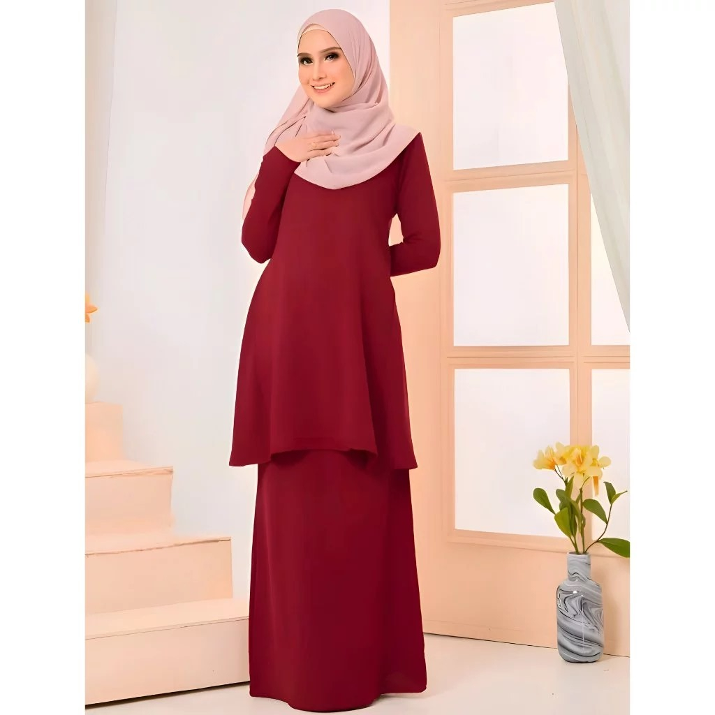 Baju kurung Set Baju Kurung Loose Cutting Cey Crepe set baju raya 2025 viral