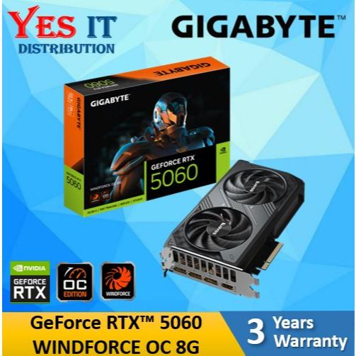 Gigabyte GeForce WINDFORCE RTX5060 OC 8GB DDR7 / RTX5070 12GB / RTX5070 OC 12GB กราฟิกการ์ด