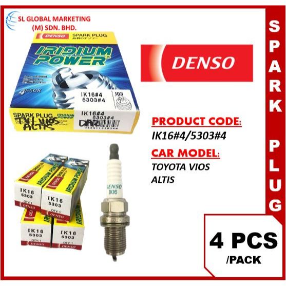 หัวเทียน Denso Iridium สําหรับ Toyota Vios, Altis ( IK16/5303)