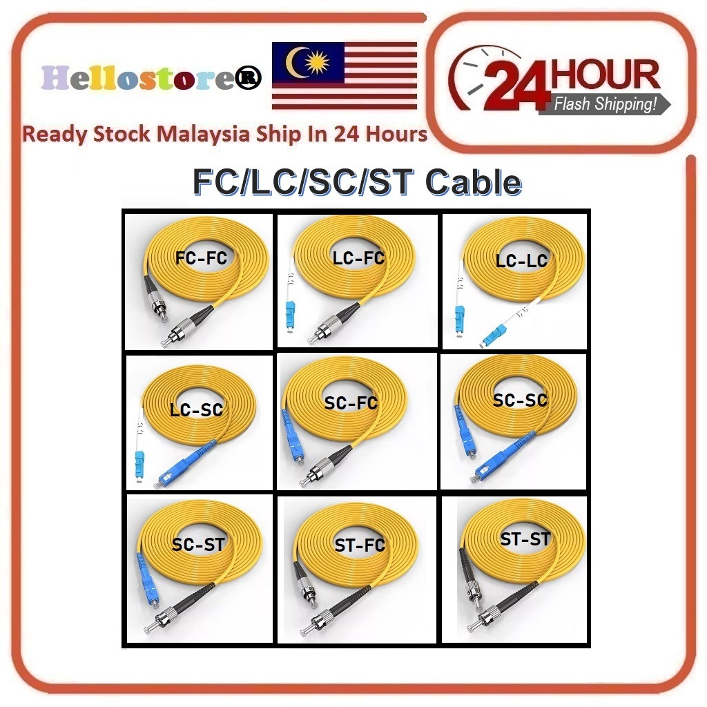 FC-FC/LC-FC/LC-LC/LC-SC/SC-FC/SC-SC/SC-ST/SC-FC/ST-ST/FIBER OPTIC CABLE ASSEMBLY สายไฟเบอร์ : ยาว 3 