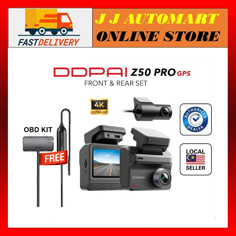 [รุ่น GPS] DDPAI Z50 Pro 4K GPS ตัวเก็บประจุหน้าและหลัง Super Dash Cam พร้อมการเชื่อมต่อ 4G และ ADAS
