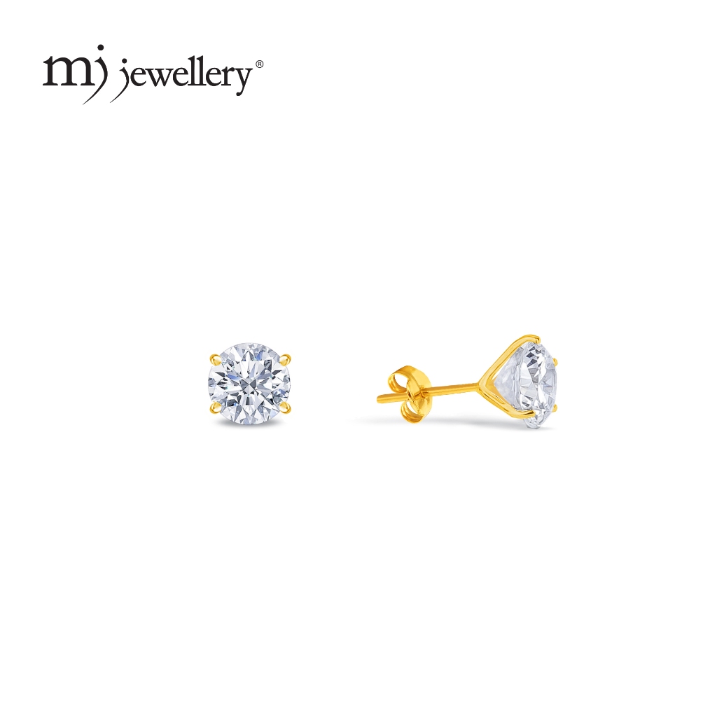 MJ Jewellery 375/9K Gold Zirconia ต่างหู S800