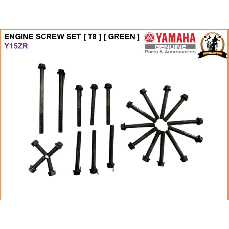 ENGINE SCREW สมบูรณ์ SKRU ENGINE T8 FULL ENGINE BOLT ENGINE SKRU Y15ZR Y15 Y16 Y16ZR