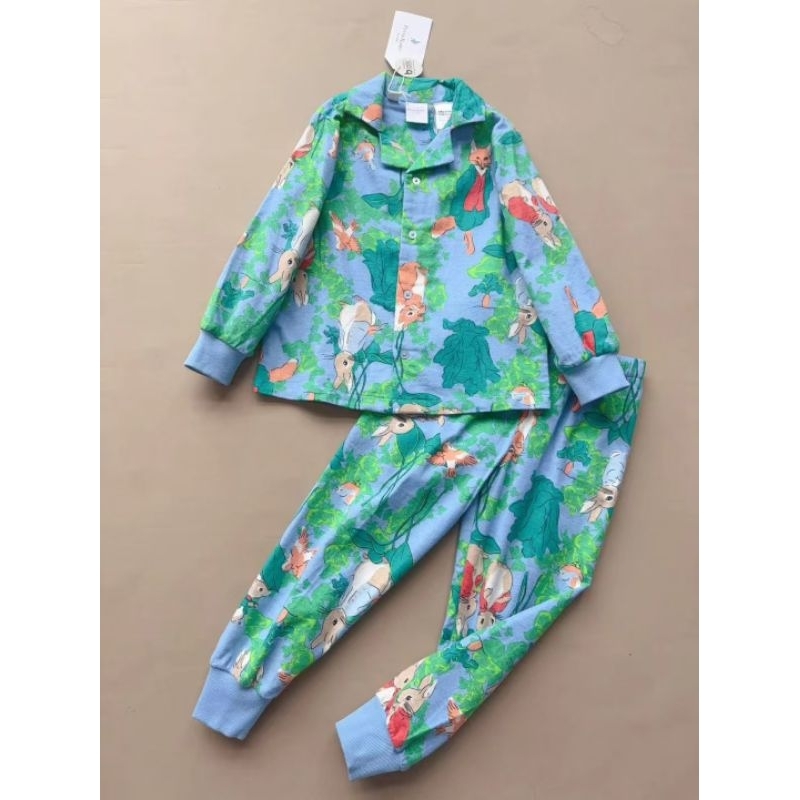 เด็กทารกเด็กผู้หญิง Peter Rabbit ชุดนอนชุดนอน Baju Tidur