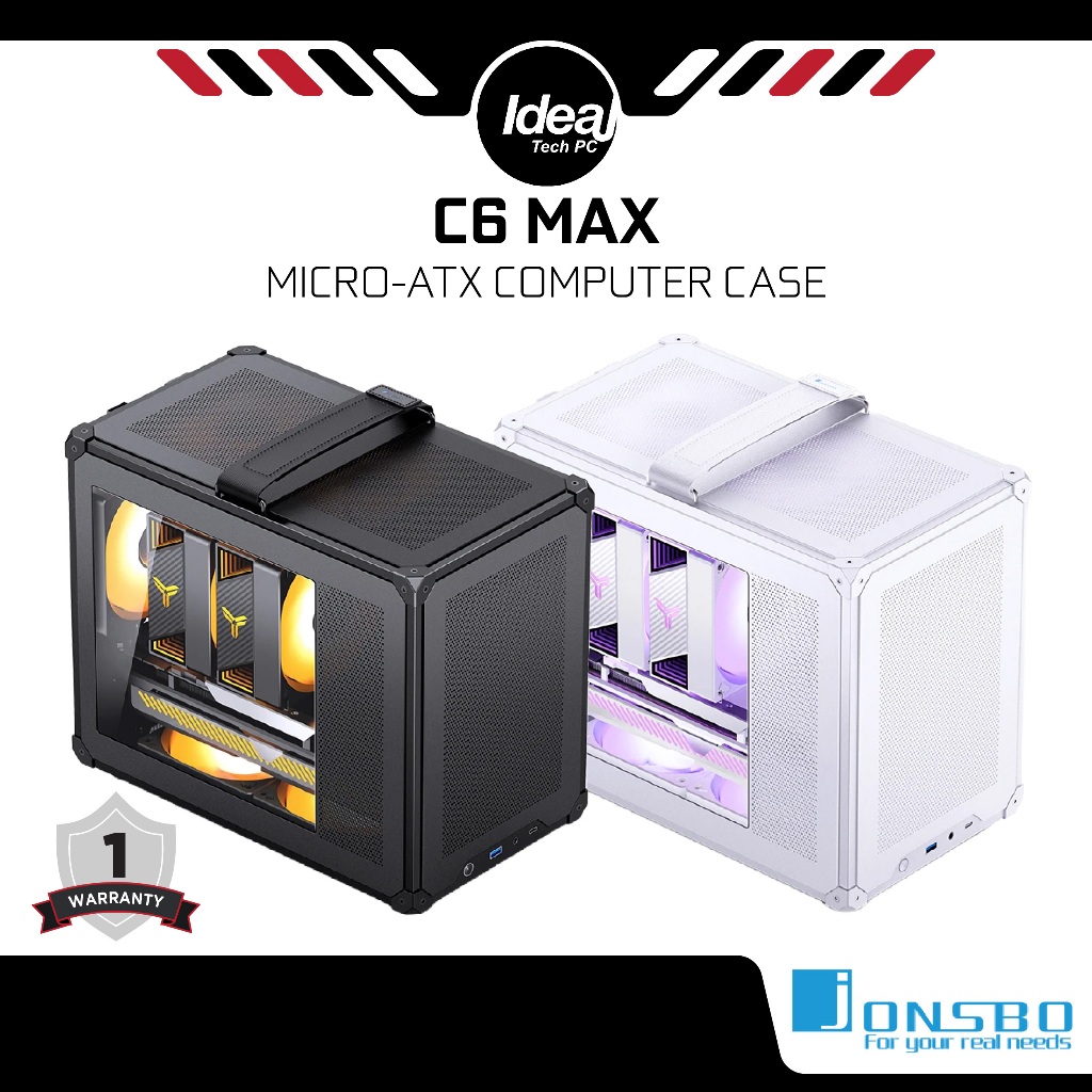 JONSBO C6 MAX BLACK / WHITE MICRO-ATX COMPUTER CASE