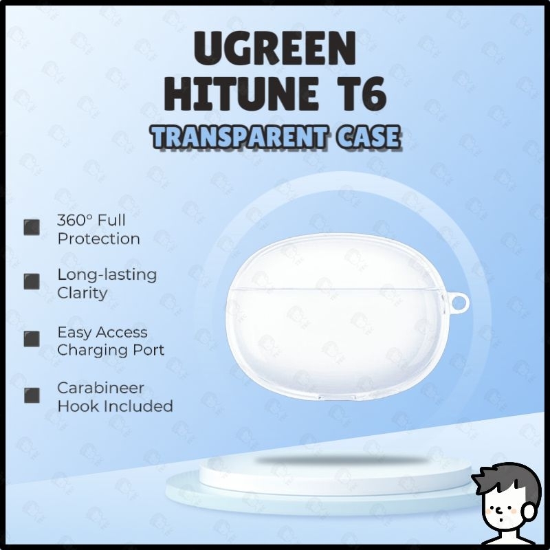 UGREEN Hitune T6 Case Earbuds Protective Shell Soft TPU Transparent Case Ugreen T6 Case Clear Case