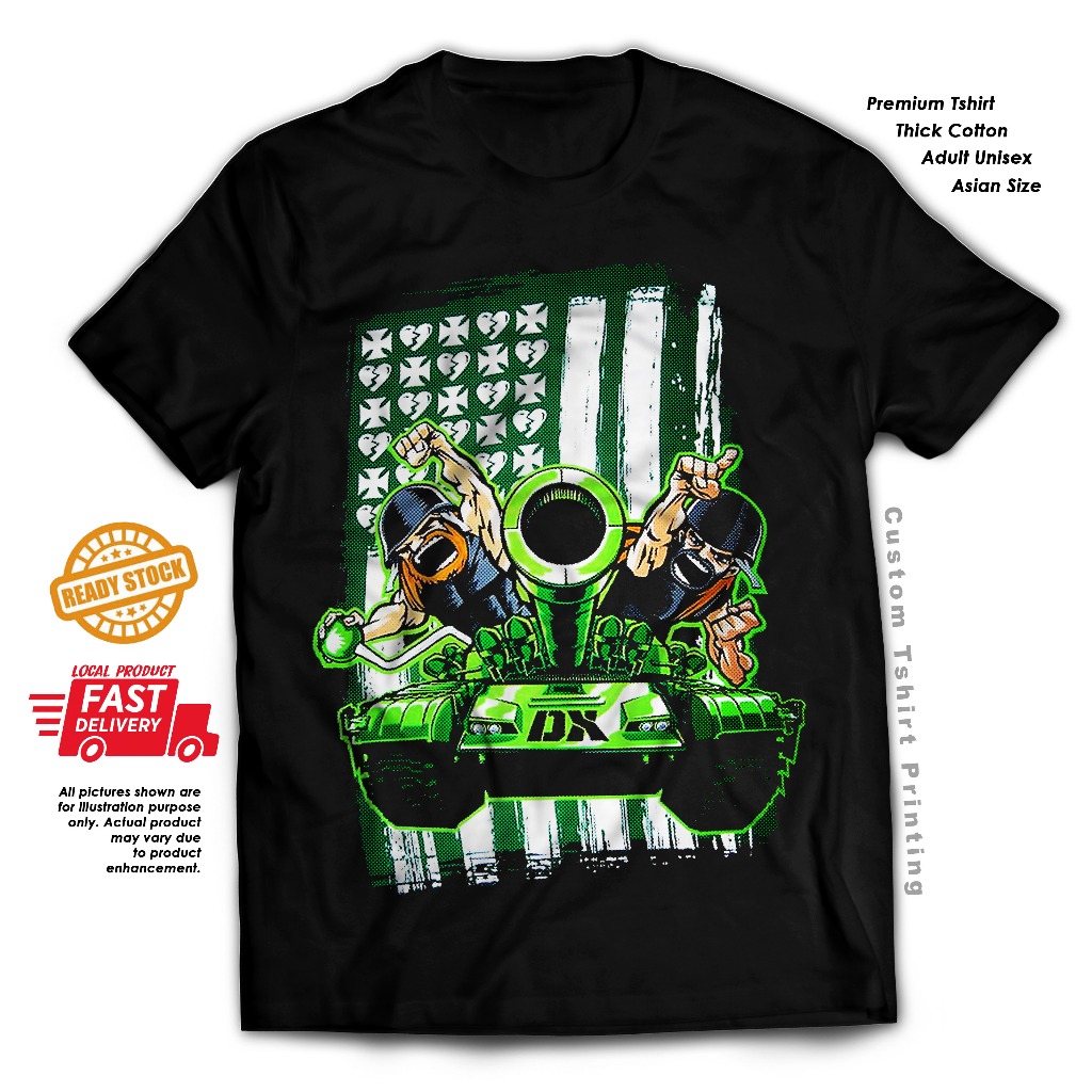 D Generation X DX Triple H Shawn Michaels wwe เสื้อยืดผ้าฝ้ายมวยปล้ํา