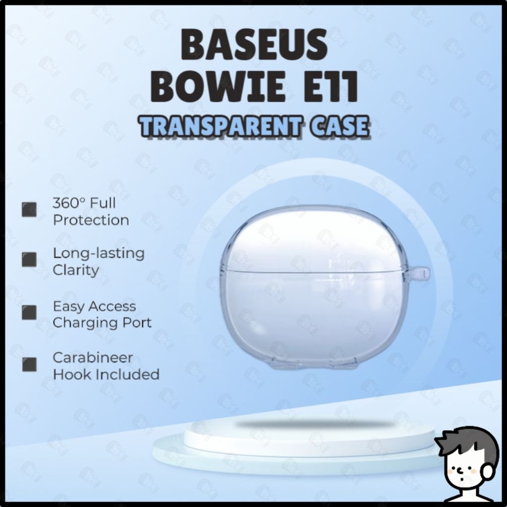 Baseus Bowie E11 กรณีหูฟังเกราะป้องกัน Soft TPU โปร่งใสกรณี Baseus E11 กรณีเคสใส