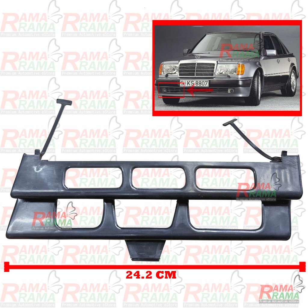 Mercedes Benz W124 W-124 E-Class (1990) กันชนหน้า Tow Cap Cover ลากจูงพลาสติก PP อะไหล่ - Unpainted