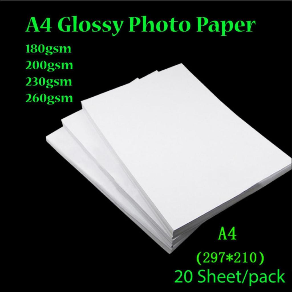 A4 Inkjet Photo Glossy Paper 180gsm 200 แกรม 230gsm 260gsm PPA4-01