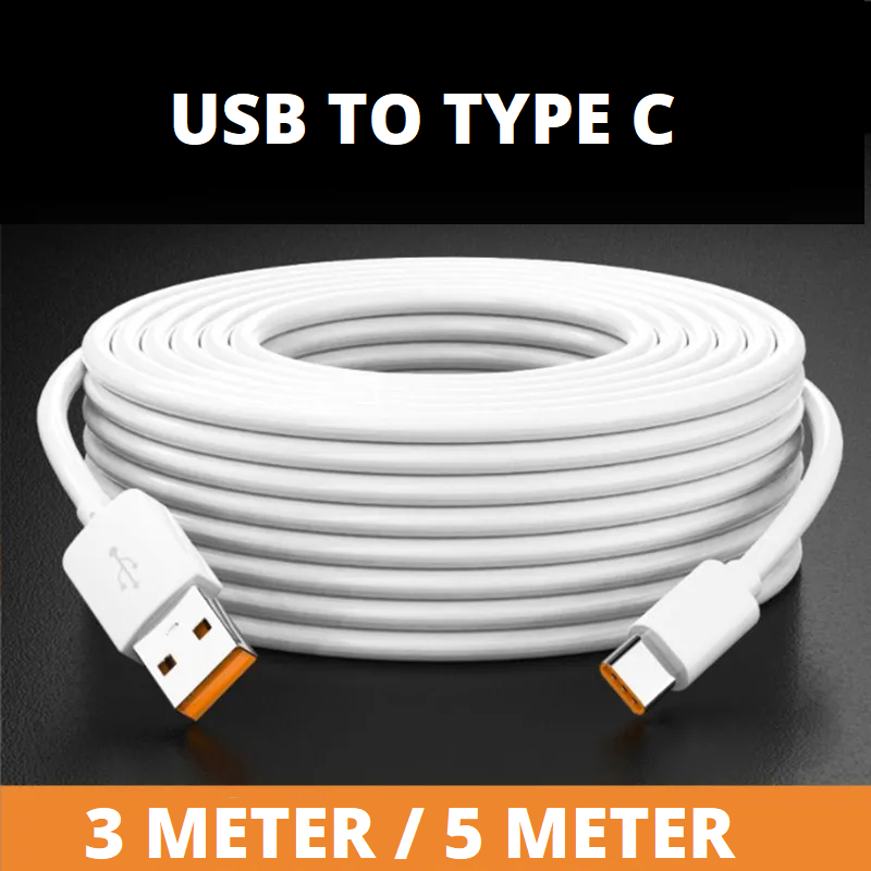 สาย USB Type A ถึง Type-C ชาร์จ/สายเคเบิลข้อมูล 3M และ 5M