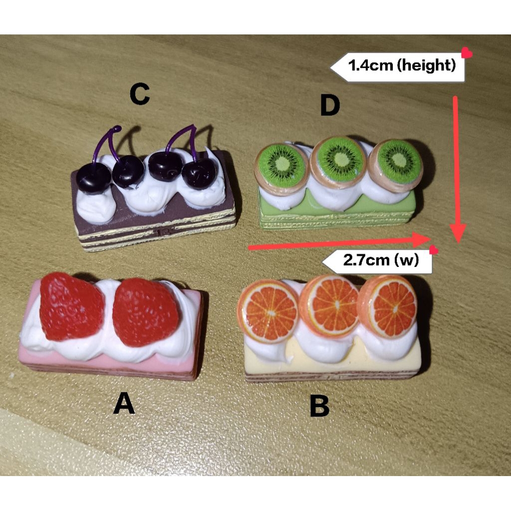 FRUIT LAYER CAKE 3D FOOD RESIN ( 1.4CM X 2.7CM)