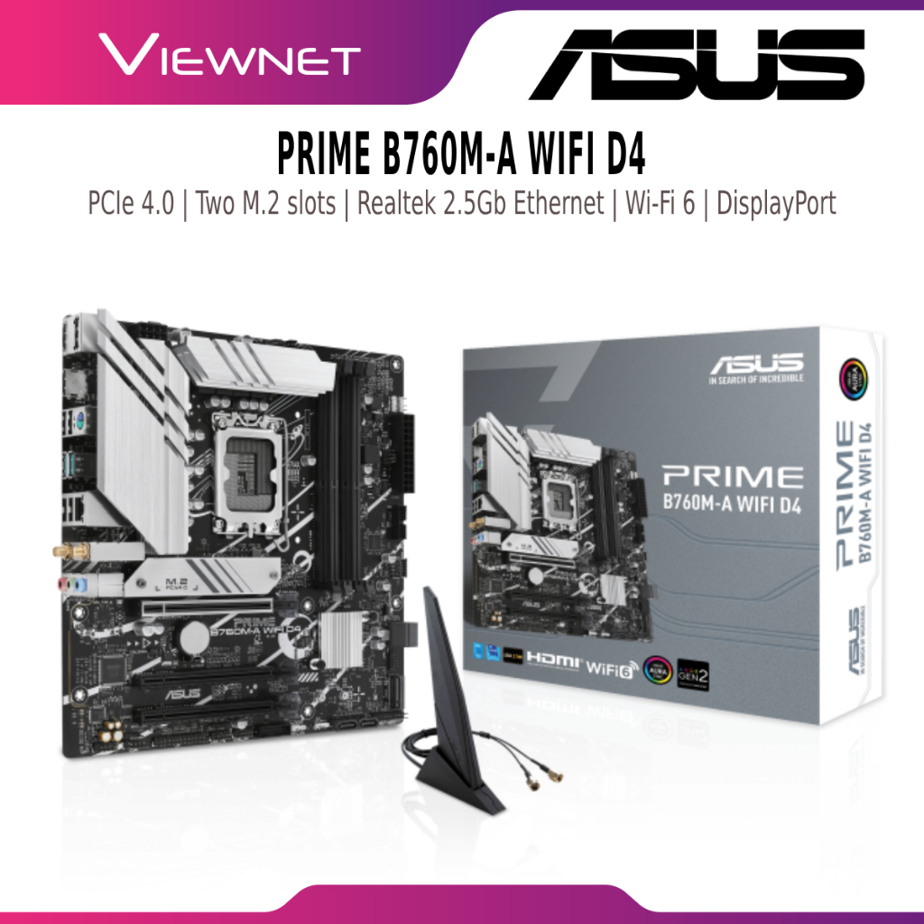 ASUS PRIME B760M-A WIFI D4 DDR4 1700 MOTHERBOARD COMBO PROCEESOR INTEL - I3- 12100 I5- 12400 12400F 