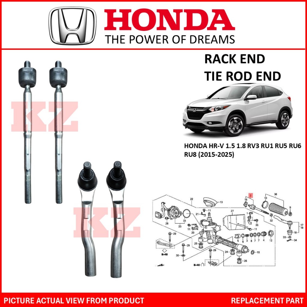 HONDA HR-V 1.5 1.8 RV3 RU1 RU5 RU6 RU8 (2015-2025) - RACK END / TIE ROD END