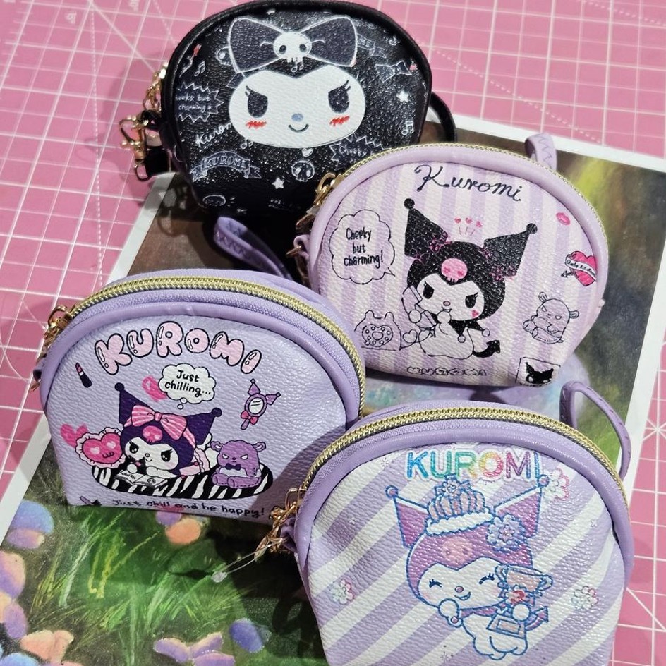 Kids Sanrio Coin Purse Kuromi Hello Kitty Mini PVC Coin Pouch Zipper Pouch Coin Bag Sanrio Cute Coin
