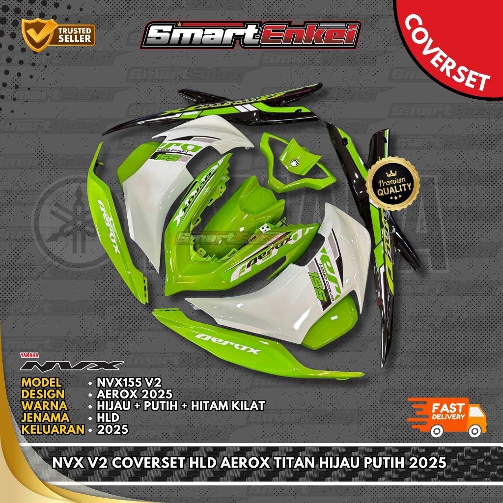 HLD-NVX V2 ฝาครอบ AEROX TITAN HIJAU PUTIH 2025 HLD