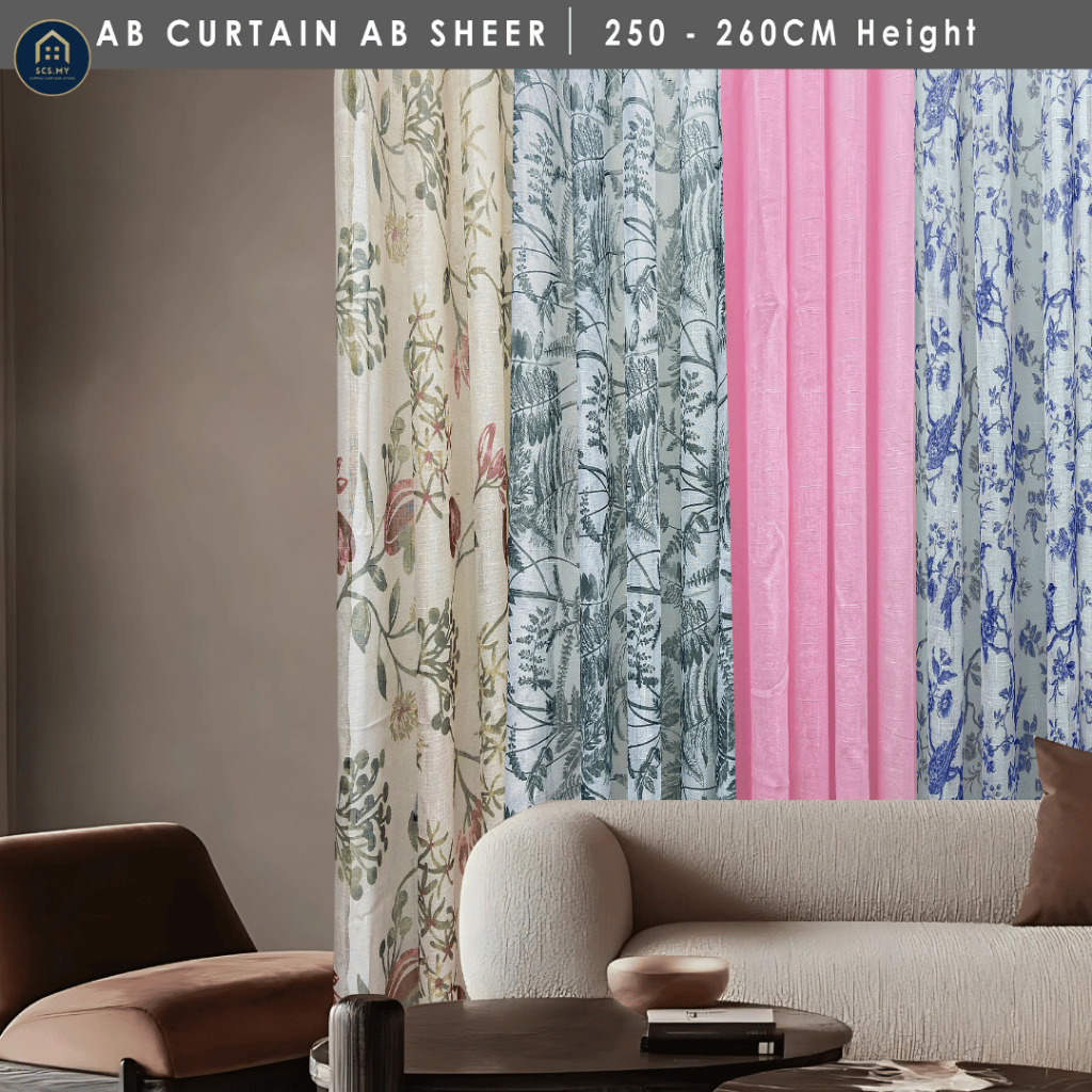 AB Sheer Mix Curtain Hook/Eyelet Blackout (250 ซม.-260 ซม.)