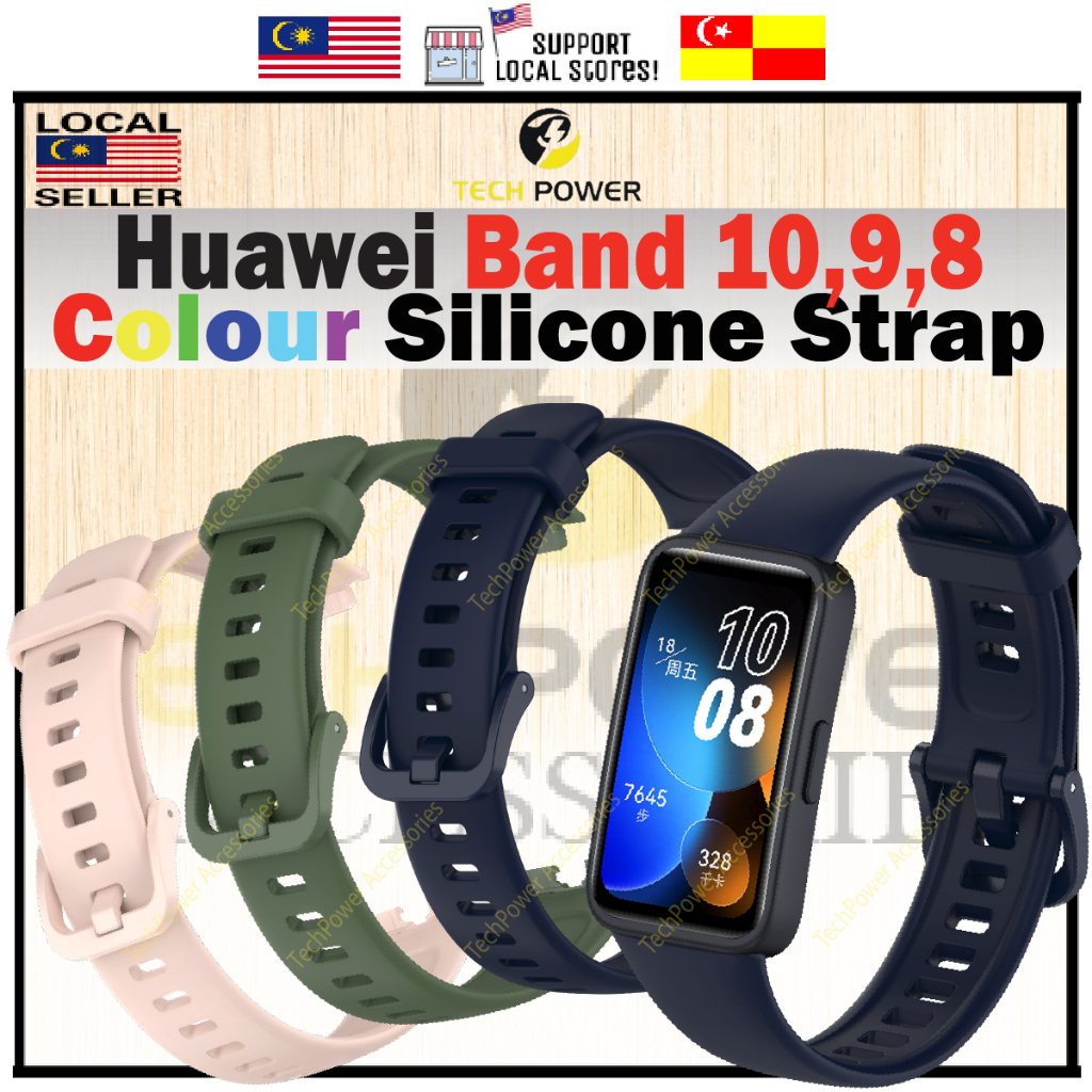 Huawei Band 10 Strap Huawei Band 9 Band 8 Color Silicone Strap, Tali Jam Huawei Band 10 9 8