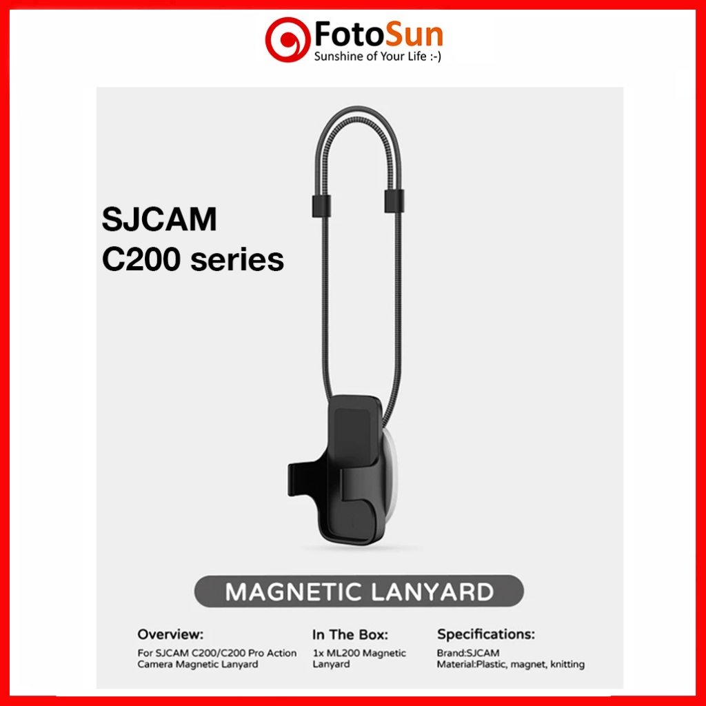 SJCAM เชือกเส้นเล็กแม่เหล็กแบบปรับได้สําหรับ C100/C110+/C200/C300