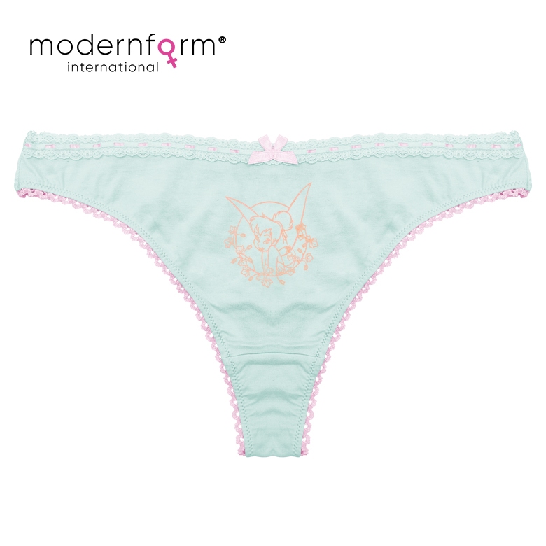 (ข้อบกพร่องเล็กน้อย) Modernform (P0336A) ผู้หญิงเซ็กซี่ Lingerine เอวต่ําผ้าฝ้าย Disney Emboidery La