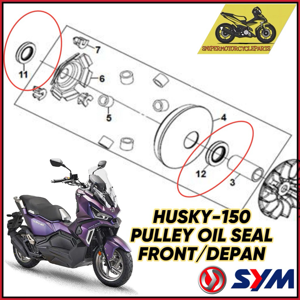SYM HUSKY150 HUSKY 150 FRONT CVT ซีลน้ํามัน PULLEY ซีลน้ํามัน SYM