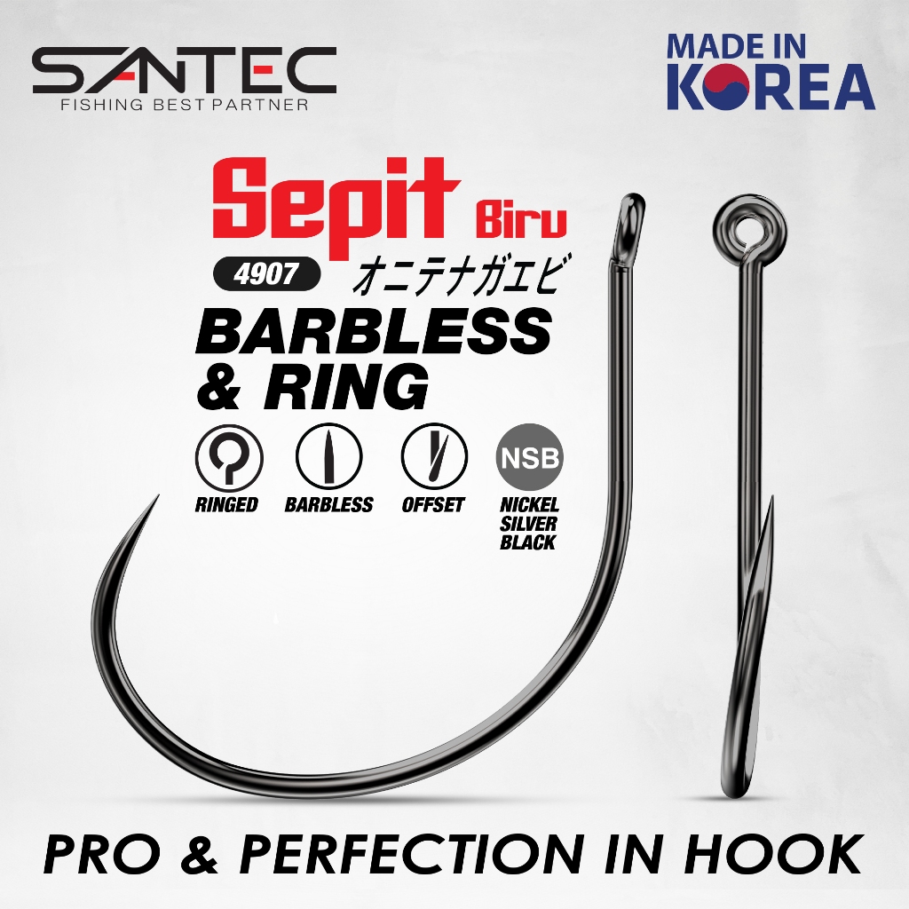 SANTEC – SEPIT BIRU HOOK GALAH HOOK 4904/4906/4907 PRAWN FISHING ราคา ถูกที่สุด ดีลบีเคเค แกลเลอรีภาพที่ 4