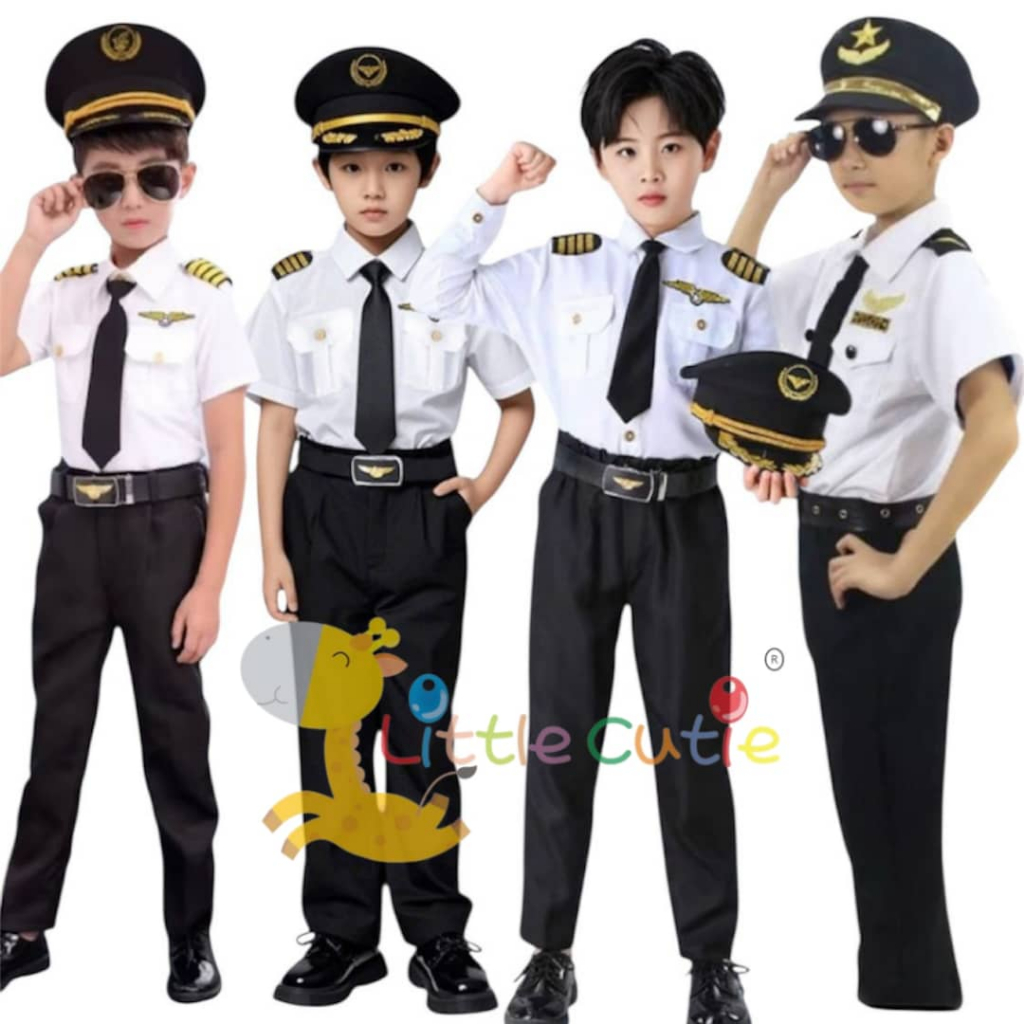 PAH Pilot Costume Kids Juruterbang Kosstum Budak (Local) Lambang Cosplay Boys & Girls