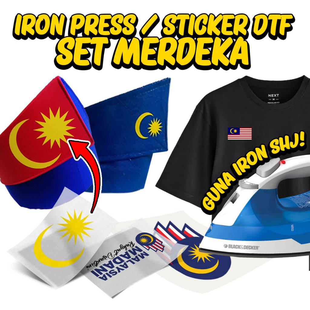 SET DIY HARI MERDERKA Sticker DTF / Sticker IRON PRESS On Fabric