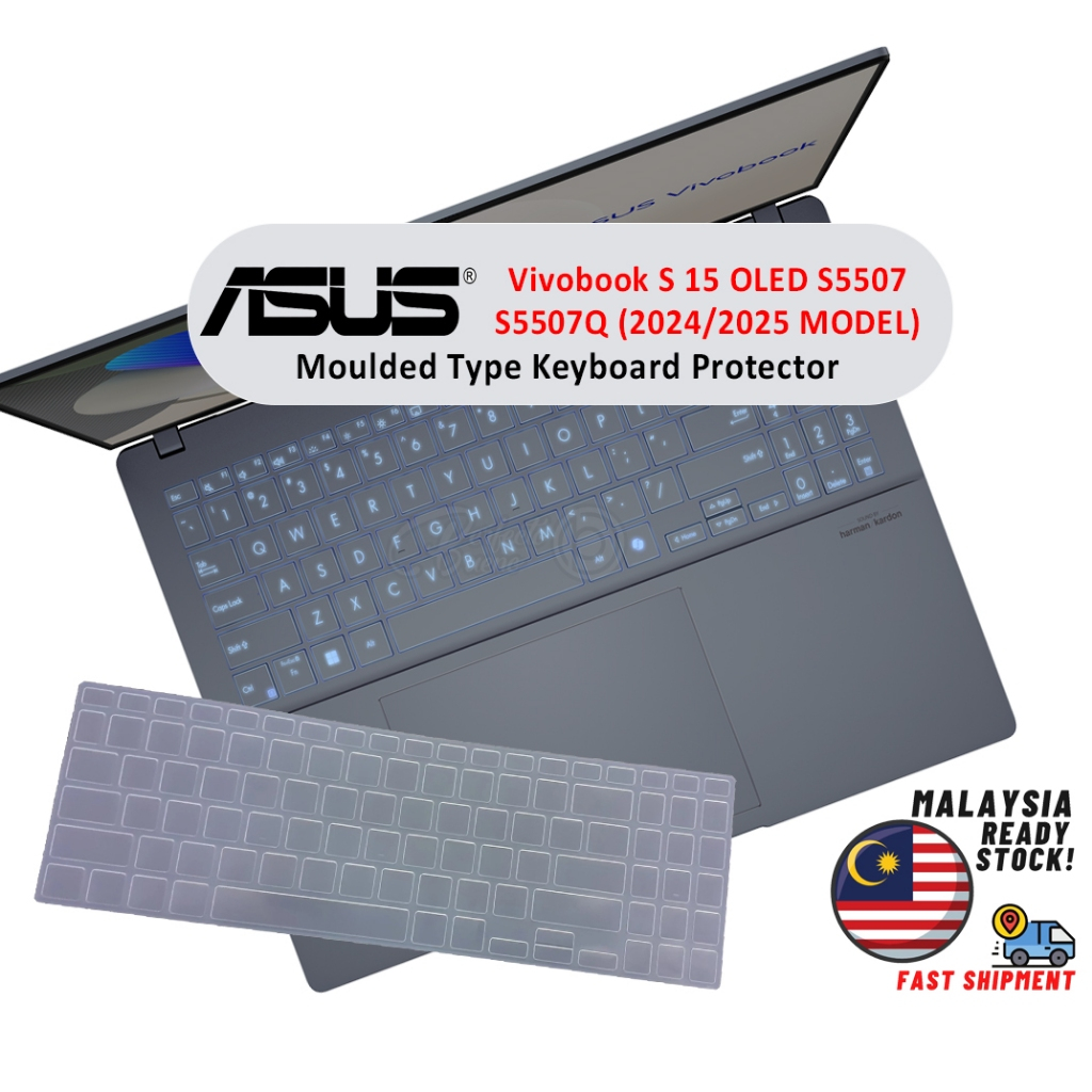 ตัวป้องกันแป้นพิมพ์สําหรับ ASUS Vivobook S15 Oled S5507Q S5507 S5507QA M5506 S5506 Q5507 2025 2024 ฝ