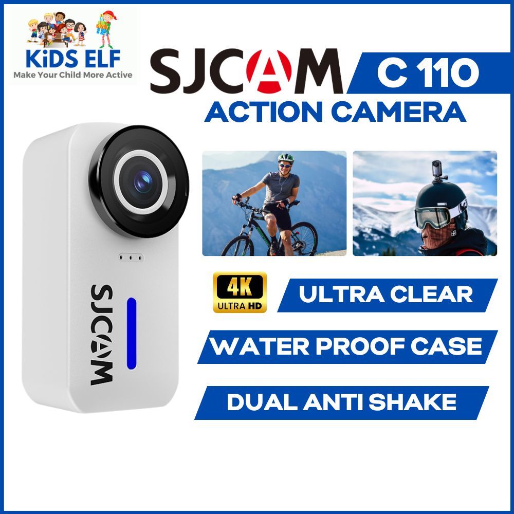 SJCAM C110 กล้องแอ็คชั่นดิจิตอล 4k รถจักรยานยนต์ kamera mini kouar gambobar vlog เครื่องบันทึกวิดีโอ