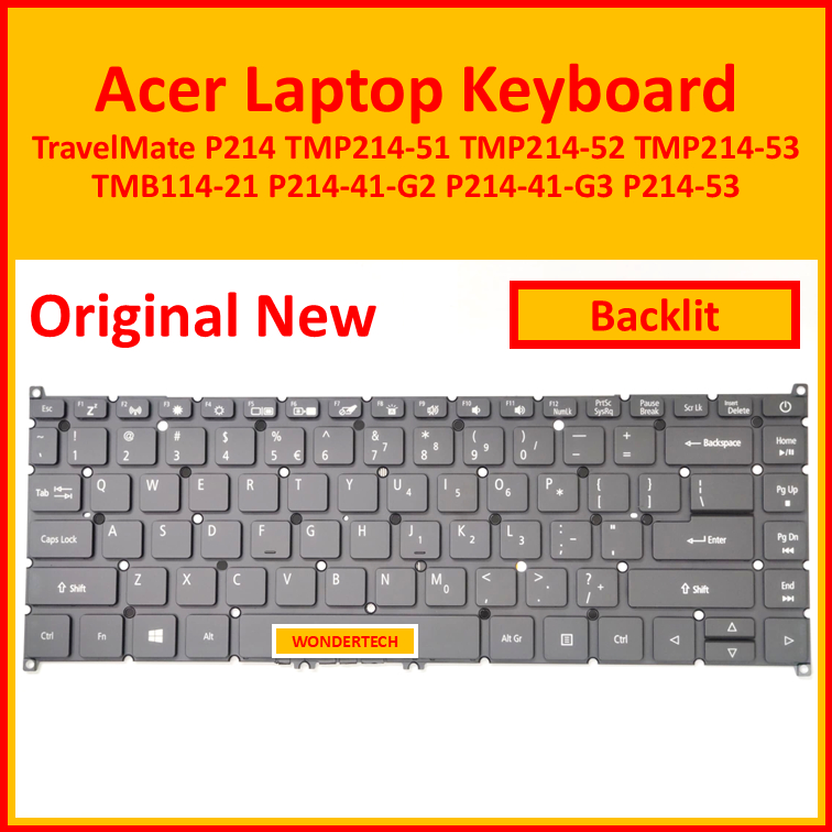 Acer TravelMate P214 แป้นพิมพ์แล็ปท็อป TMP214-51 TMP214-52 TMP214-53 TMB114-21 P214-41-G2 P214-41-G3