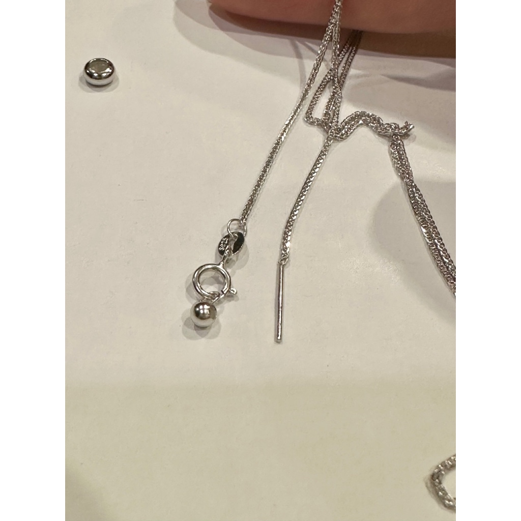 S925 สร้อยคอเงิน / Rantai S925 Perak S925 เงินสร้อยคอ 45 ซม.