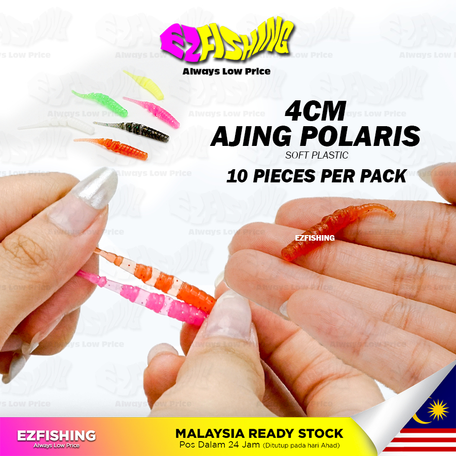 EZF AJING POLARIS 4 ซม. Umpan Geli-Geli Micro พลาสติกอ่อน Lure เหยื่อหนอนอ่อน umpan หล่อ
