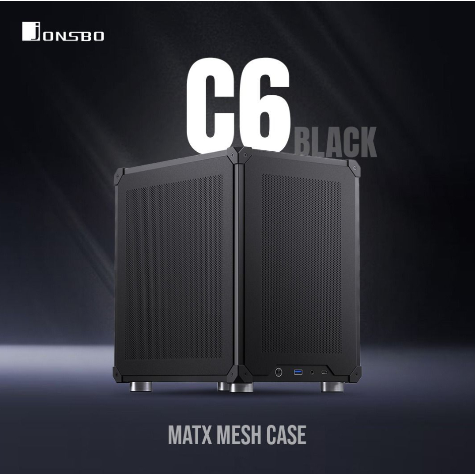 Jonsbo C6 - เคสพีซีตั้งโต๊ะตาข่าย mATX พร้อมอินเทอร์เฟซ Type-C