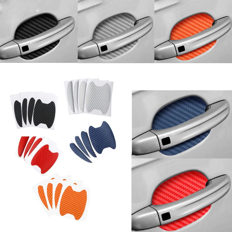 รถประตู Handle ชาม Anti-Scratch สติกเกอร์ Protector Universal 4 PC รถประตูชาม Handle Coverr