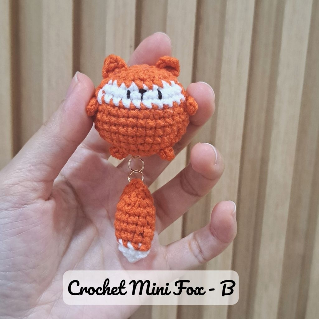 Handmade Mini โครเชต์ Fox 针钩 ขนาดเล็ก Fox รองเท้าแตะ