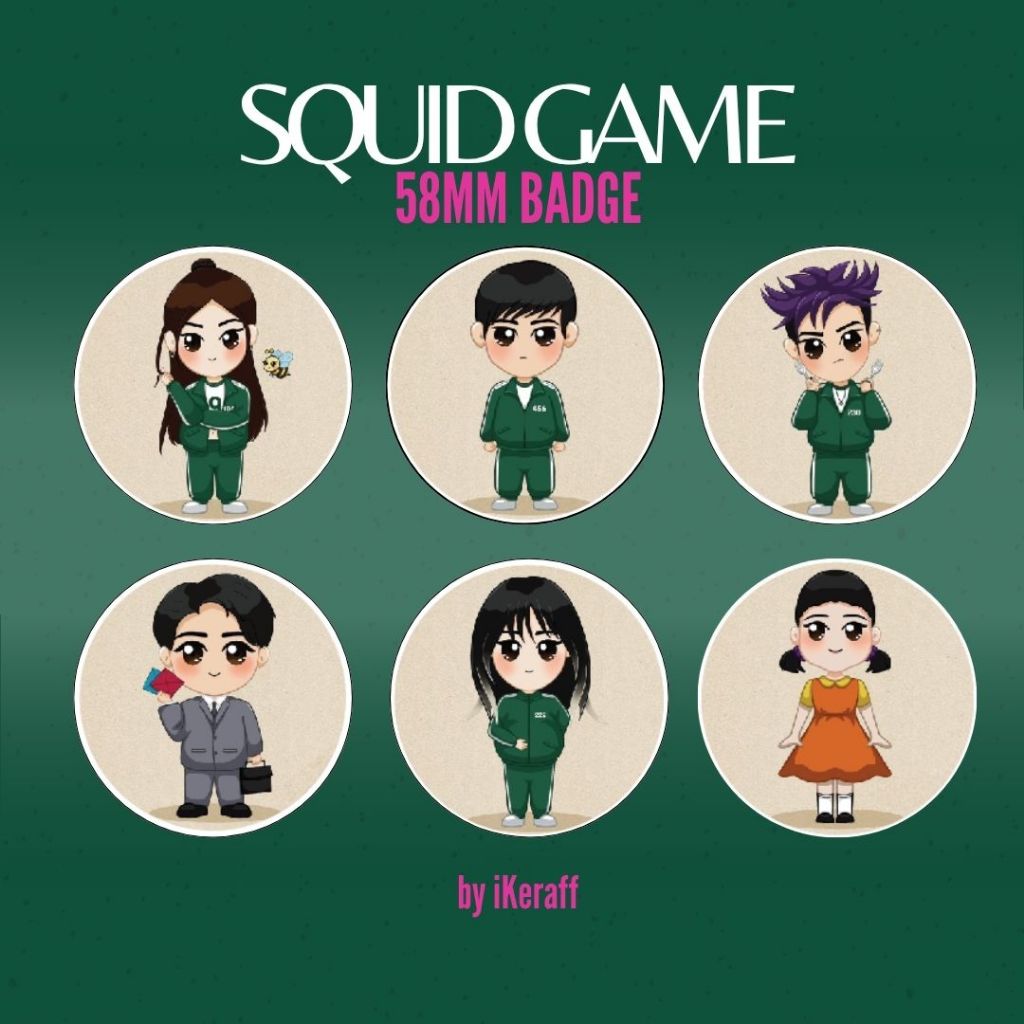CHIBI SQUID GAM3 V2 CHARACTHERS ปุ่ม 58 มม. BADGE
