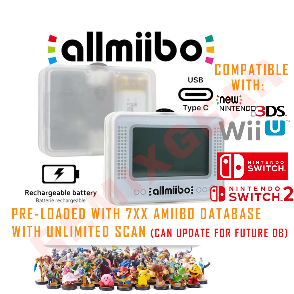 Allmiibo amiibo ดิจิตอลสําหรับ nintendo switch wii u 3ds พร้อม NFC Bluetooth Emulator