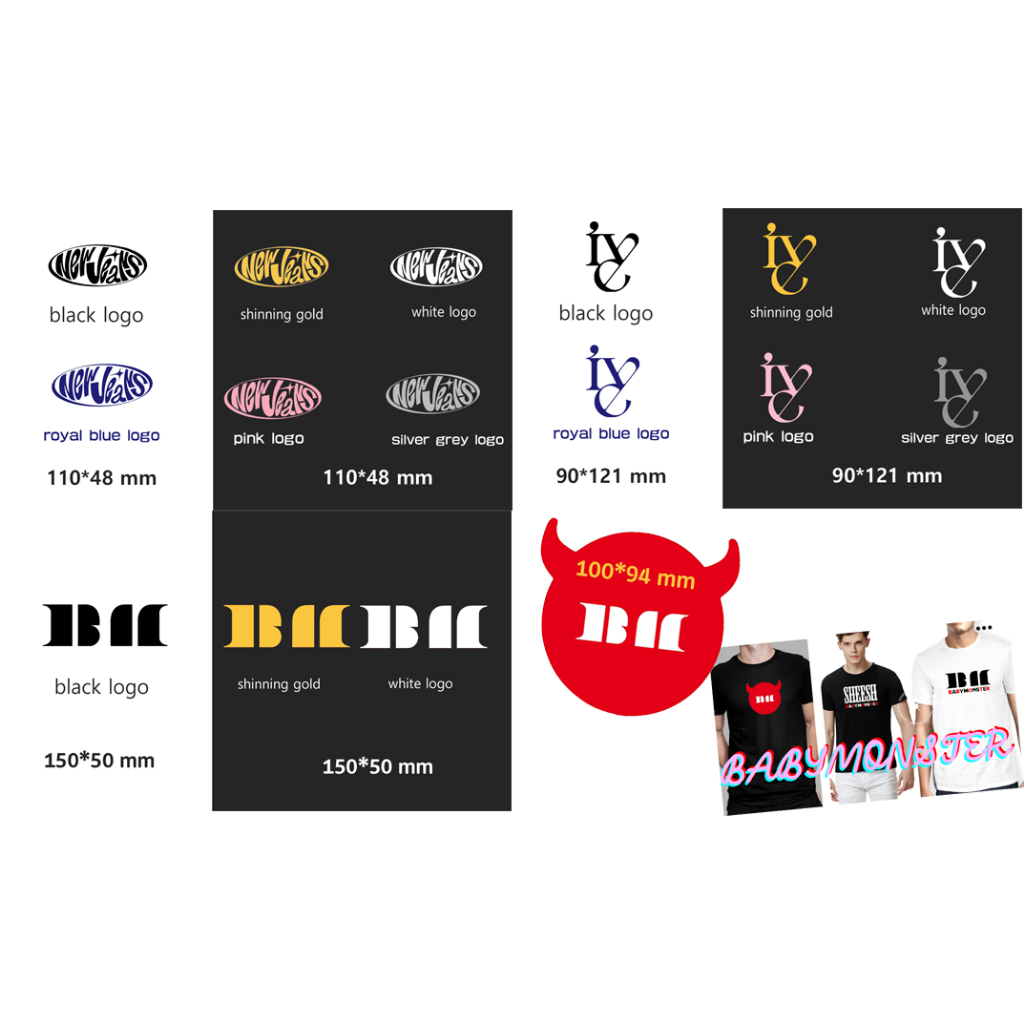 (สั่งทําพิเศษ) สติ๊กเกอร์ KPOP Logo Iron on T shirt IVE BABYMONSTER *ฟรีกระดาษน้ํามัน