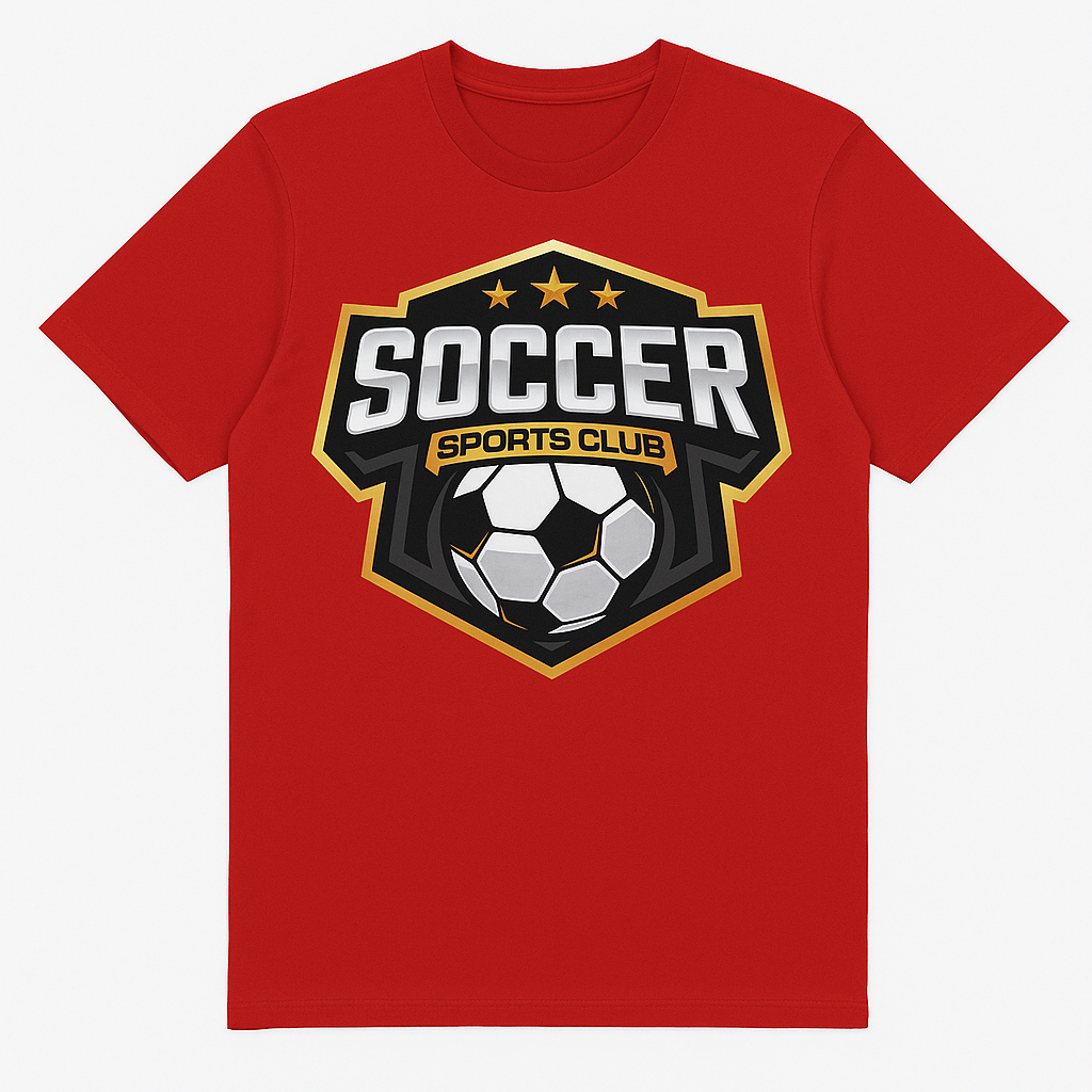 HD PRINTING SOCCER FOOTBALL SOLID DESIGN 100% GRAND COTTON เสื้อยืดคอกลม