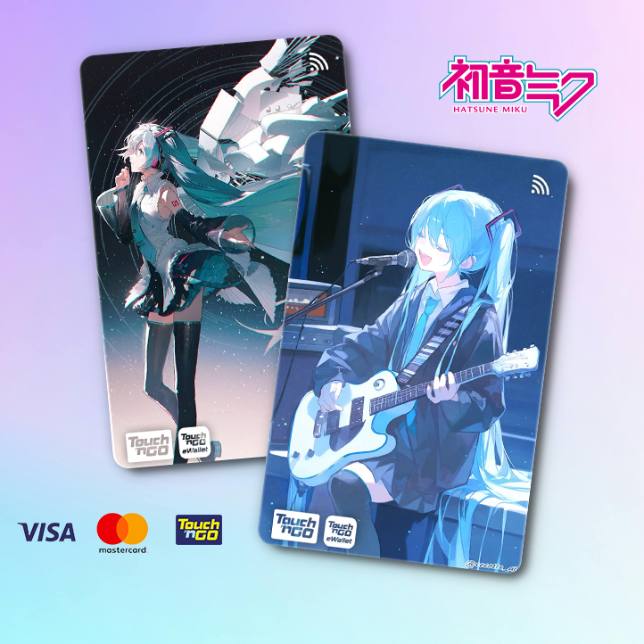 HATSUNE MIKU TNG - TOUCH N GO STICKER CARD / ฝาครอบสติ๊กเกอร์ ATM ใหม่, การ์ด TNG, การ์ด ATM