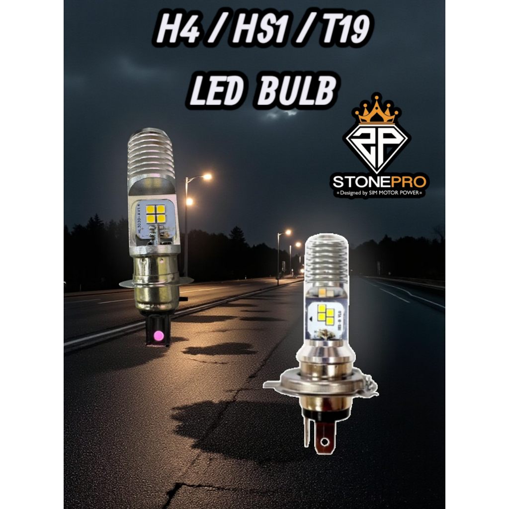 STONEPRO MENTOL LED BULD H4/HS1/T19 Y125ZR EX5 SYM VF3 EGO LC135 WAVE AVANTIZ NOUVO LC SOLARIZ HONDA