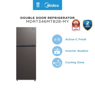 Midea MDRT346MTB28-MY Gross 280L 2 Doors Inverter Quattro Refrigerator / Fridge / Peti Sejuk