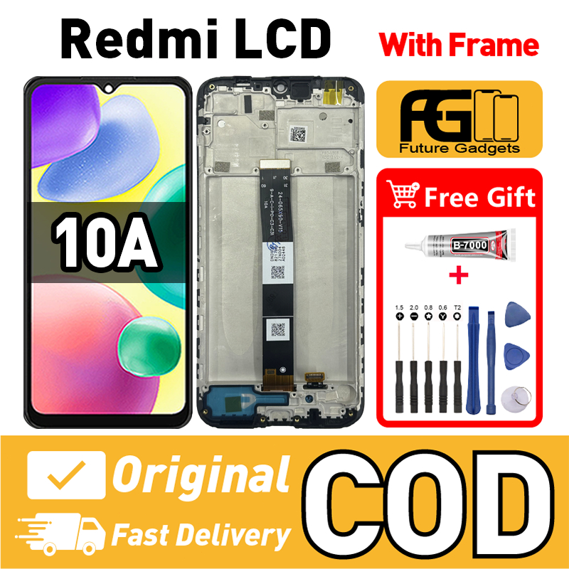 LCD พร้อม FRAME สําหรับ redmi 10A สําหรับเปลี่ยนหน้าจอสัมผัส LCD Skrin