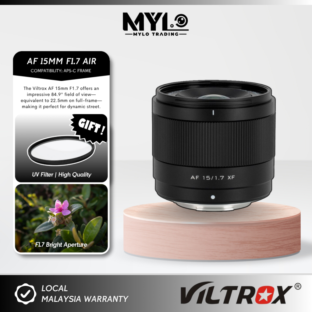 - Viltrox AF 15 มม.F1.7 Air APS-C เลนส์สําหรับ Sony E Mount Fujifilm X Nikon Z Mount