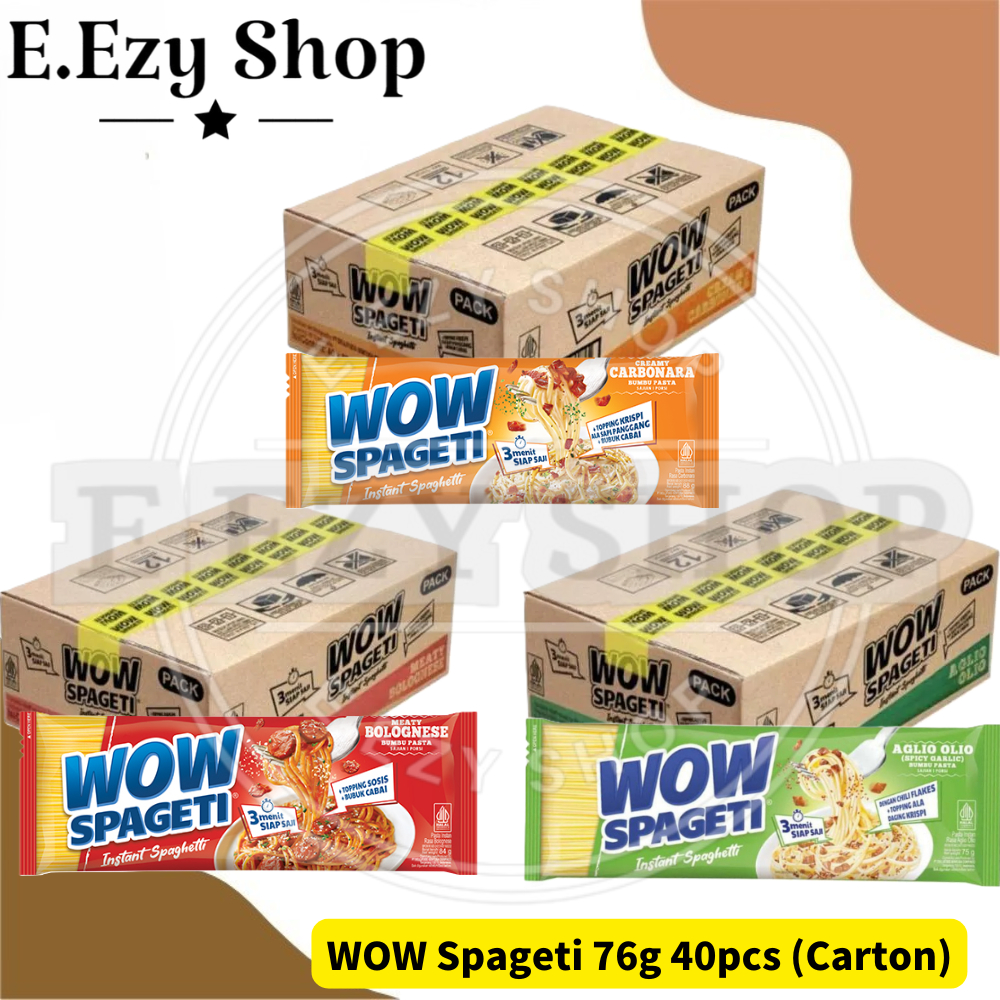!!ซื่อสัตย์รง!! แพ็คเกจ WOW SPAGETI 10 ชิ้น Carbonara 80g / Bologinese 76g / Aglio Olio 75g x40pcs (คาร์ตัน)