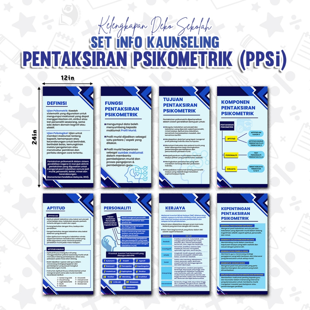 ชุดราง 1 วัน INFO STAGE PSYCHOMETRIC (PPSi) / 8in1 / INFO KAUNSELING / KAUNSELING DECORATION / THICK