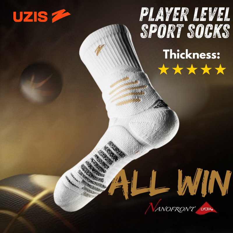 UZIS PRO Player Level Basketball Socks ถุงเท้ากีฬา Stokin Panjang Bola Keranjang - ALL WIN
