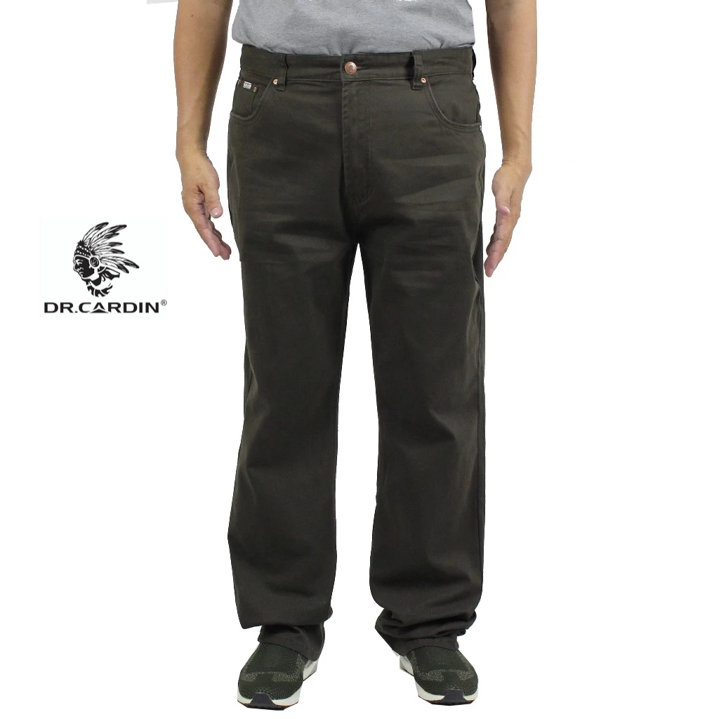 Dr.Cardin Regular Fit Big Size DC98-114 Army Green Stretching Jeans