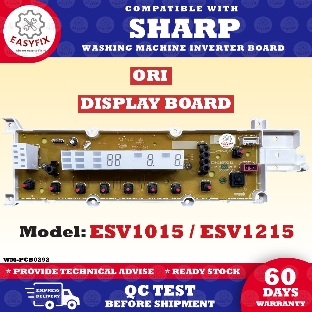 / ESV1215 ESV1015 จอแสดงผลพร้อม SHARP เครื่องซักผ้า INVERTER BOARD ESV-1015 ESV-1215 ESV 1015 1215 M